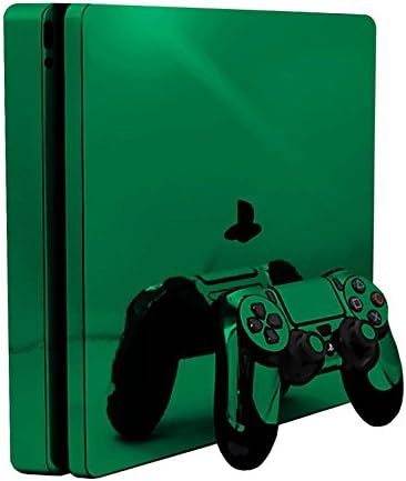 Green Chrome Mirror - Vinyl Decal Mod Skin Kit by System Skins - Compatible with PlayStation 4 Slim Console (PS4S)