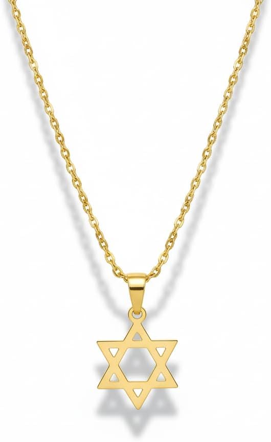 Gold Plated Star of David Necklace - Tiny Magen David Pendant - Dainty Jewish Star Jewelry - Bat Mitzvah Gift for Women Men