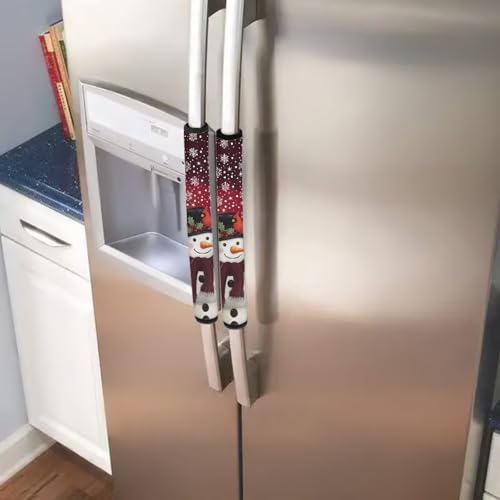 Image of 6 Piece Refrigerator Handle Covers Christmas Fridge Handle Covers Washable Appliance Handles Cover for Fridge Microwave Stove Dishwasher Christmas Decor for Kitchen