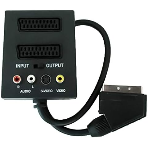 PremiumCord Adaptor Scart/m-2Xcart + 3x RCA with in/out switch Cover
