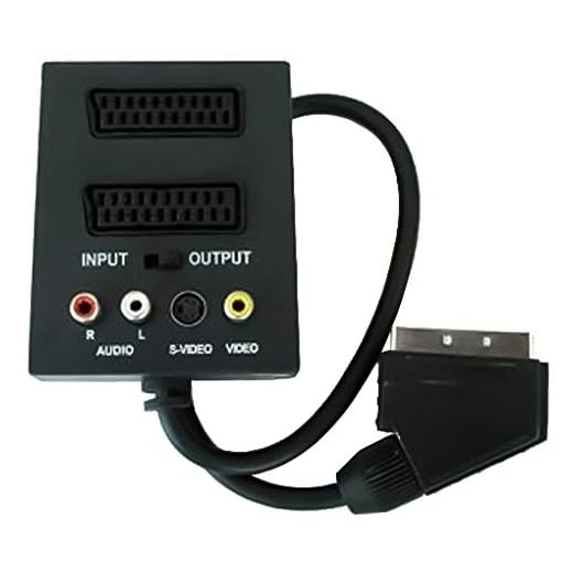 PremiumCord Adaptador Scart/m-2Xcart + 3 RCA con Interruptor de Encendido/Apagado