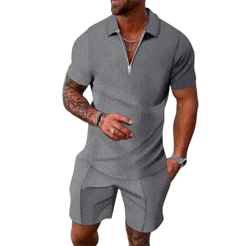 Tenue courte rayée homme deux pièces pour les vacances d'été et sorties décontractées