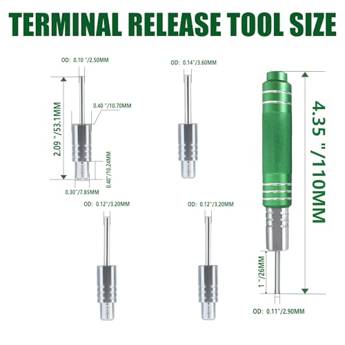 Image of DINYO Upgraded Pin Extractor Tools with 5pcs Replacement Tips-Terminal Pin Removal Tool Kit Automotive /Computer Repair Pin Release Tools for AMP Delphi Molex Bosch Connector Etc.