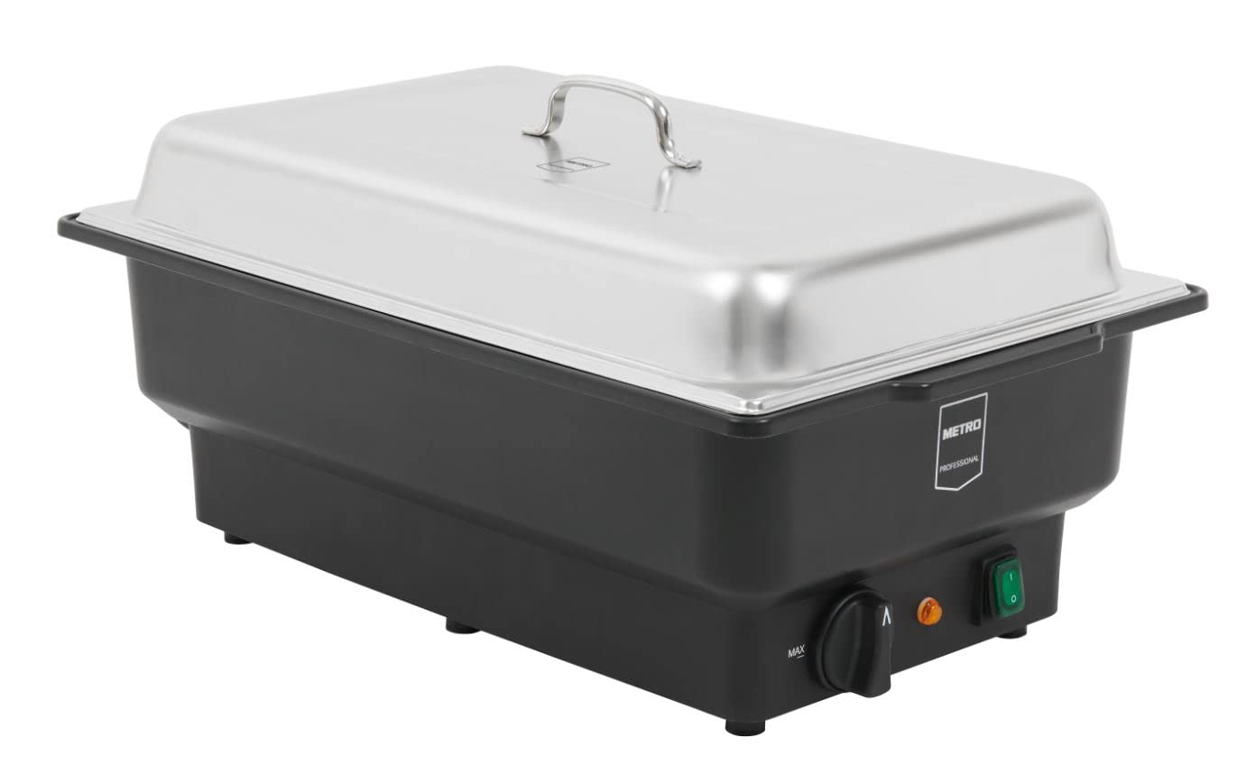 METRO Professional Chafing Dish GCD1009, plástico/Acero Inoxidable, 34.7 x 58 x 25.4 cm, 900W, 2,8 L, Rango de Temperatura: 30 ° C a 90°C, Negro