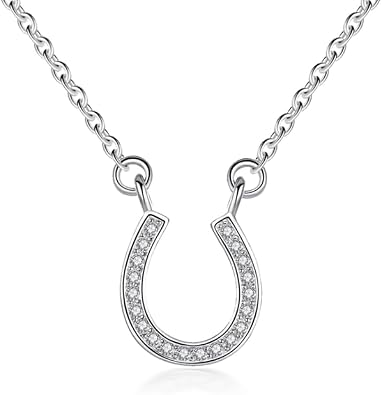 oNecklace - Sterling Silver Horseshoe Necklace cubic zirconia - Sterling Silver - Gift for her and women