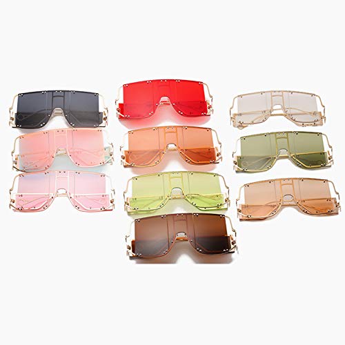 Image of COTIA /Fashion Square Sunglasses Women New Oversized Mirror Men Shades Glasses Luxury Brand Metal Rivet Fashion Female Eyewear