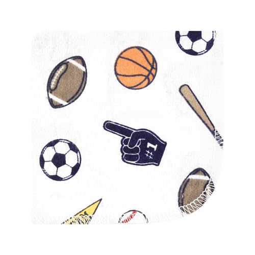 Image of Hudson Baby Unisex Baby Flannel Cotton Poly Washcloths, Sports Fan 12 Pack, One Size