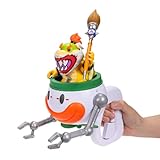 La película Super Mario Galaxy – Bowser Jr. de 13 cm con Coche Payaso, Pincel y Pegatinas revelables con Agua