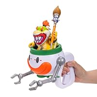 Action figure di Bowser Jr. da 12,7 cm (5 pollici) del film Super Mario Galaxy con auto da clown, prodotta ufficialmente da Jakks Pacific, con spazzola in spugna e adesivi