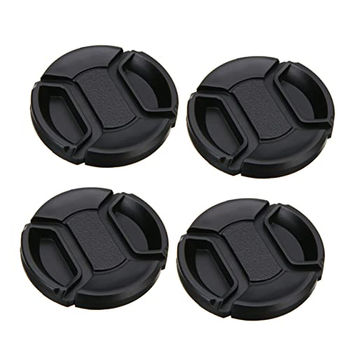 Veemoon 4 Pcs Camera Lens Cover Lens Protectors Lens Protective Covers Front Lens Replacement Cover Camera Body Cap 62mm Lens Cap Center Pinch Lens Protector Plastic SLR Camera Dust Cover