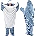 Produktbild BBLTIFF Hai Decke, Shark Blanket mit Kapuze, Superweicher Shark Hoodie, Hai Decke Zum Anziehen, Tragbare Decke, Wearable Blanket für Zuhause und Pyjama-Partys, Warm & Bequem, für 160-175cm (Blau, XL)