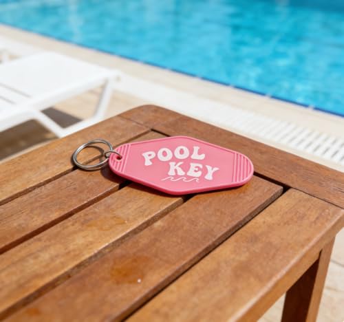 Image of Pool Key Keychain Plastic Vintage Motel Keychain Key Tag Pool Accessories for Women Men