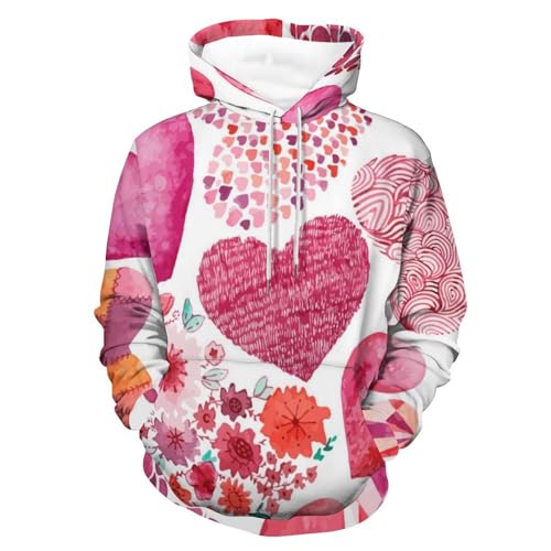 Sweat à capuche Amour Rose UMENG, pull unisexe à manches longues, sweatshirt chaud coupe regular taille S