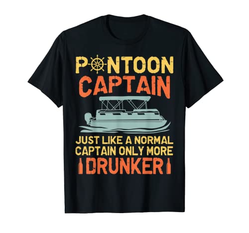 Best Pontoon Captain Men Funny Boat Owner Boating Dad Men T-Shirt