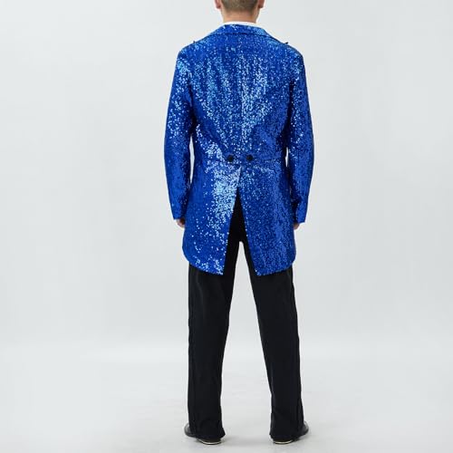 Mens Sequin Tuxedo Jacket Tails Y2k Tailcoat Blazer Coat Swallowtail Prom Blazer Suit Jacket Clubwear4