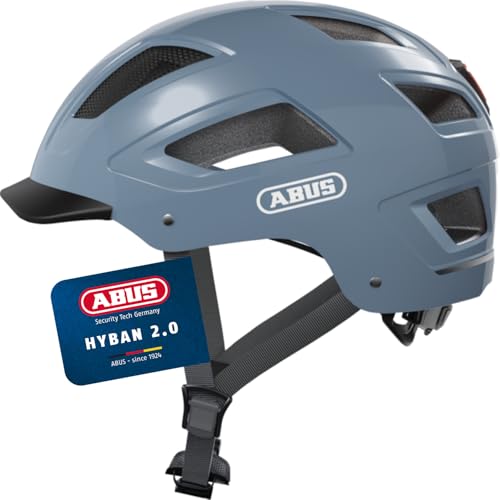 ABUS HYBAN 2.0 Fahrradhelm, Blau (Glacier Blue), M, M (52-58 cm)