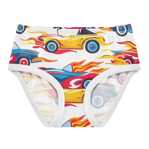 Girls' Underwear, Racing Toddler Girl Briefs, Girls' Cotton Brief Underwear, 2T–8 Years