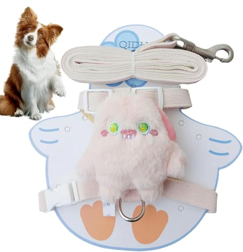 MMSHINE 犬用ハーネス バックパック付き | リードロープ トラクションロープ セキュリティストラップ | 調節可能な犬用ウォーキングロープ、犬用バックパック 犬用ベストハーネス ぬいぐるみ付き 小型 中型犬用