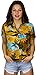 King Kameha Funky - Camicia hawaiana da donna, a maniche corte, con tasca frontale, stampa hawaiana, motivo surf, Surf marrone turchese., S