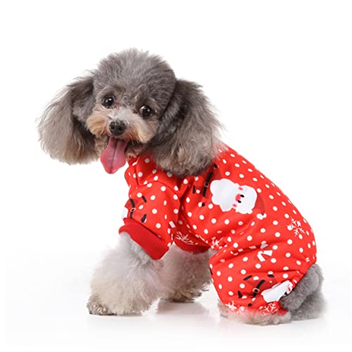Disfraz navideño para perro talla L color rojo miniatura 4