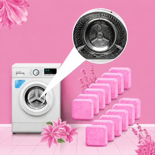 Image of Washing Machine Cleaner Tablets (18 Tablets) | Drum & Pipe Deep Cleaner | Pink Scent | Removes Odour, Limescale & Residue | For Front Load & Top Load Fully Automatic Washing Machines