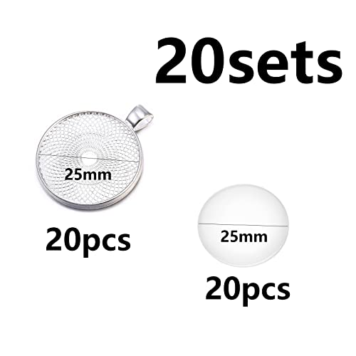 HERZWILD 20 Sets Round Bezel Pendant Trays - Image 2