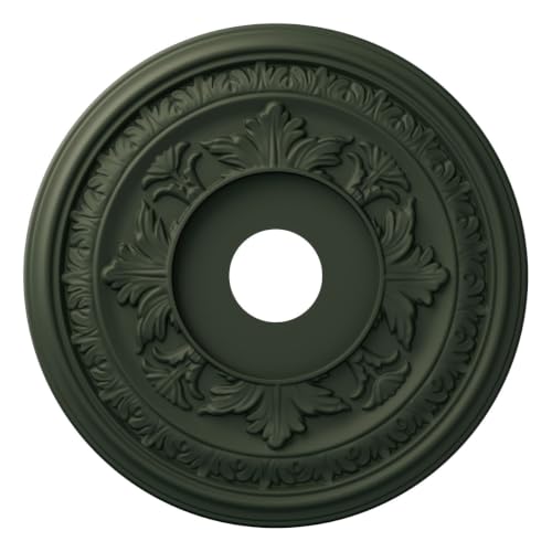 19"OD x 3 1/2"ID x 1"P Baltimore Thermoformed PVC Ceiling Medallion (Fits Canopies up to 7 3/4"), UltraCover Satin Hunt Club Green