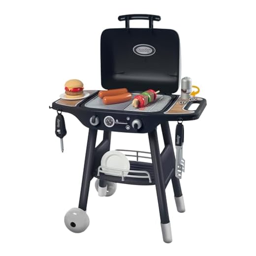 Theo Klein 9412 - Weber Grillzubehör Set, Spielzeug 2 Smoby 312001 - Barbecue Kindergrill - Grill mit mechanischen Kunststoff-Flammen und Grillbesteck, 18 Zubehörteilen, für Kinder ab 3 Jahre
