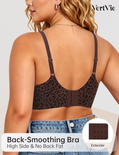 Image of Vertvie Jelly Bras for Women No Underwire Supportive | Seamless Wireless Bralette, Cool Breathable Mesh, Push Up Scalloped V-Neck, Full Coverage Tshirt Bra, Soft Comfortable