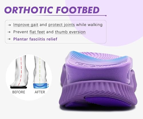 Image of KuaiLu Womens Orthopedic Walking Sandals with Arch Support Recovery Cushion