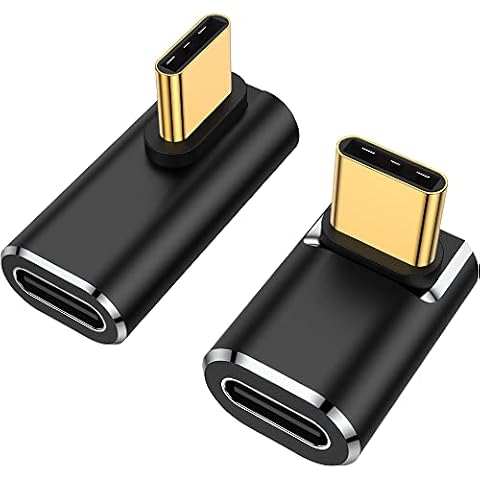 AuviPal USB C 90 Degree Adapter (Two Styles), 100W USB C Male to USB C Female Right Angle Extender Connector for Steam Deck, Switch, MacBook Pro/Air, Tablet, Phone and More Type C Devices Cover