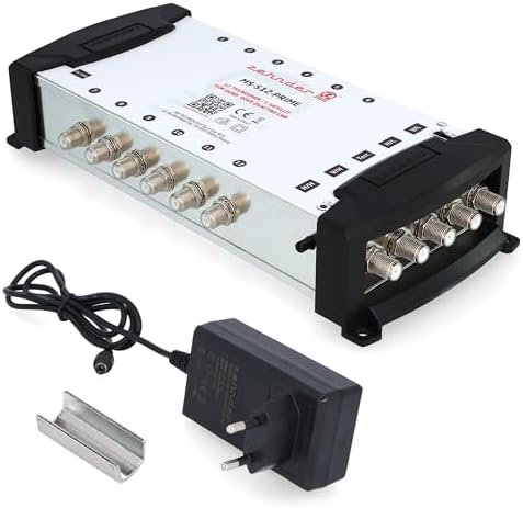 [ Test SEHR GUT *] ZEHNDER 5/12 Multischalter für Quattro & Quad LNB, Multiswitch für 1 Satelliten & 12 Teilnehmer (TV, Sat Receiver), 4K Digital Matrix Sat Verteiler, Schüssel Spi