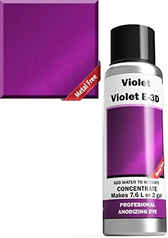 Professional Aluminum Anodizing Pigment Dyes | Violet E-3D | Light to Rich Purple| Powder Concentrate Makes 7.6 Liters or 2 Gallons