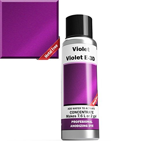 Professional Aluminum Anodizing Pigment Dyes | Violet E-3D | Light to Rich Purple| Powder Concentrate Makes 7.6 Liters or 2 Gallons