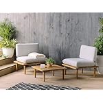 Beliani Lounge Set Frascati Akazienholz Hellgrau