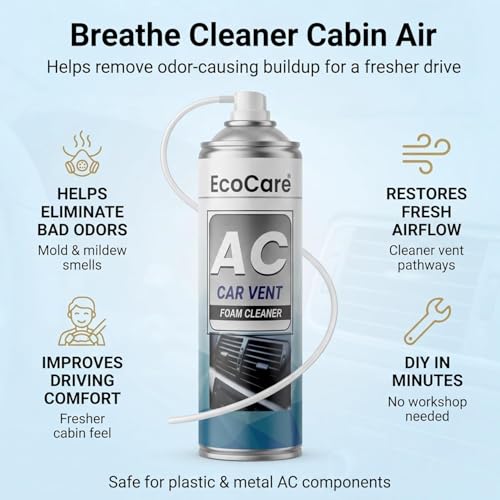 Image of EcoCare Car AC Vent & Duct Cleaner | 3 Pack 500ML Foam Cleaning Spray for Car Air Conditioner | Freshens & Cleans Dust Build-Up | Fast No-Rinse Formula | Automotive HVAC Refresher (3PACK)