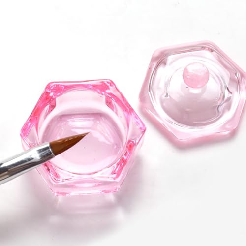 2 Pcs Nail Art Glass Cup Nail Dappen Dishes miniatura 5