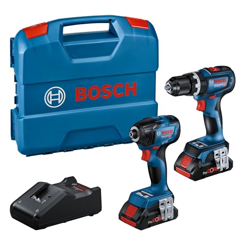 Bosch Professional 18V System Combo Kit: GSB 18V-90 C + GDR 18V-210 C (incl. 2X 4.0Ah ProCORE Batteries, Charger GAL 18V-40, in L-Carrying Case)