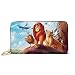 Produktbild BGHYT Brieftasche Lion King Wallet RFID Blocking Genuine Leather Zip-Around Wallets Purse Travel Purse Around Card Holder Organizer Clutch Bag