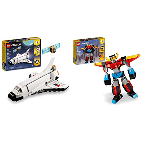 Lego Creator 3 In 1 Space Shuttle Toy To Astronaut Figure To Spaceship 31134 & Creator 3In1 Super Robot Toy To Dragon Figure To Jet Plane 31124 #TOP17