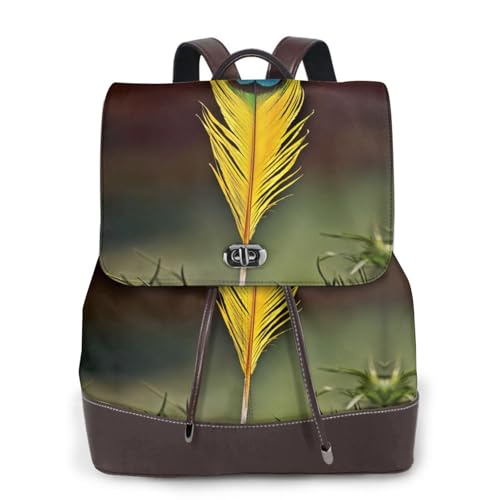 Sac à dos ordinateur portable femme imperméable cuir plumes EdWal