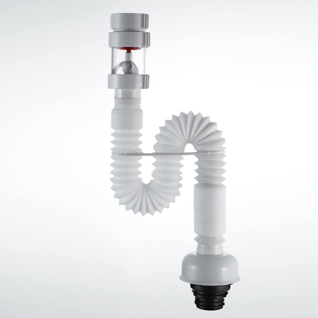 WRIST Desagüe Emergente, Grifo De Baño, Tapón De Desagüe para Fregadero De Vanidad con Desbordamiento, Desagüe De Fregadero Emergente De Latón con Manguera ABS Ajustable,Gungrey