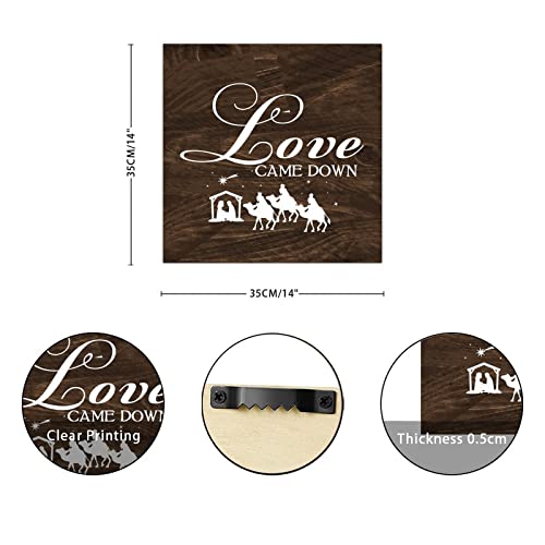 Plaque murale bois Love Came Down décoration suspendue - 3