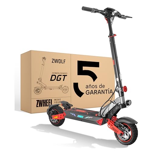 Zwheel Zwolf Patinete Eléctrico Adultos Homologado Dgt - 500w-1000w Max, 50km Autonomía, Geolocalización, Suspensión Híbrida Ajustable, Frenos Regeneradores Aer - Ruedas 10 Offroad