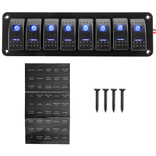 Panneau interrupteur 24V alu avec interrupteurs à bascule lumineux pour univers marin