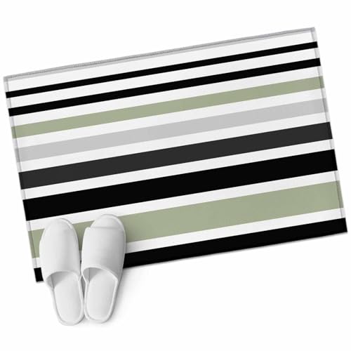 Rectangle Area Rug 2x3ft, Abstract Minimalist Colorful Stripe Soft Washable