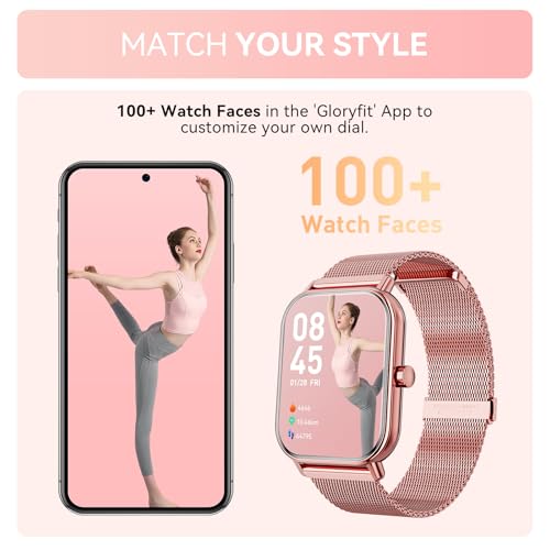 Smart Watches for Women Android iPhone, 1.85'' Fitness Trackers, 2 Bands - image 8