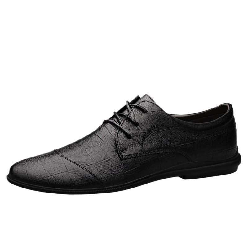 Classic Business Dress Leather Shoes, Men Lace-up Lightweight Bean Shoes, Male Casual Driving Flats, Men Fashion Elegant Formal Office Social Shoes