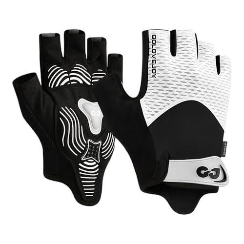 flintronic Guantes de Ciclismo, Guantes de Ciclismo de Montaña con Protección Acolchada de Esponja, Antideslizantes, sin Dedos, Guantes de Bicicleta de Montaña para Equitación, Escalada, Gimnasio