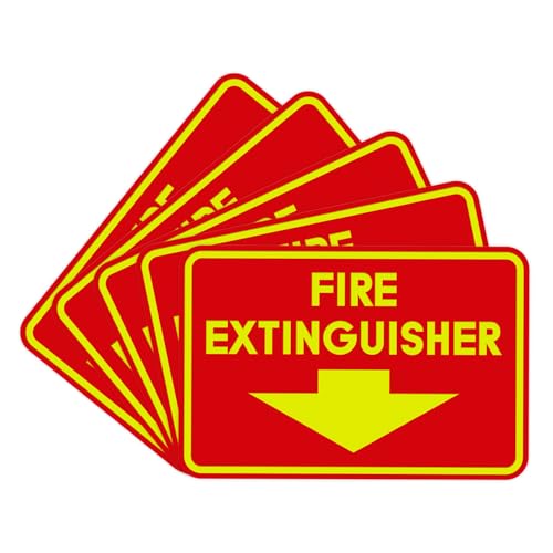Image of Signs ByLITA Classic Framed Fire Extinguisher (Red /Yellow) - Small 5 Pack